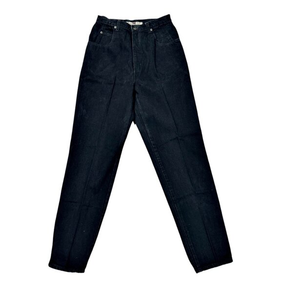 VTG Gloria Vanderbilt Signature Label Mom Black Jeans Size 12 High Waist Grunge - Picture 1 of 8